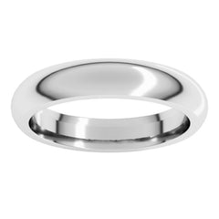 Sterling Silver 4 mm Comfort-Fit Half Round Band Size 6.5