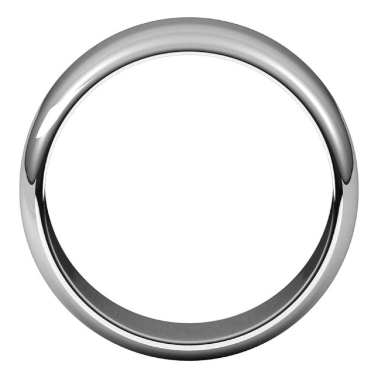 Sterling Silver 8 mm Half Round Band Size 6.5