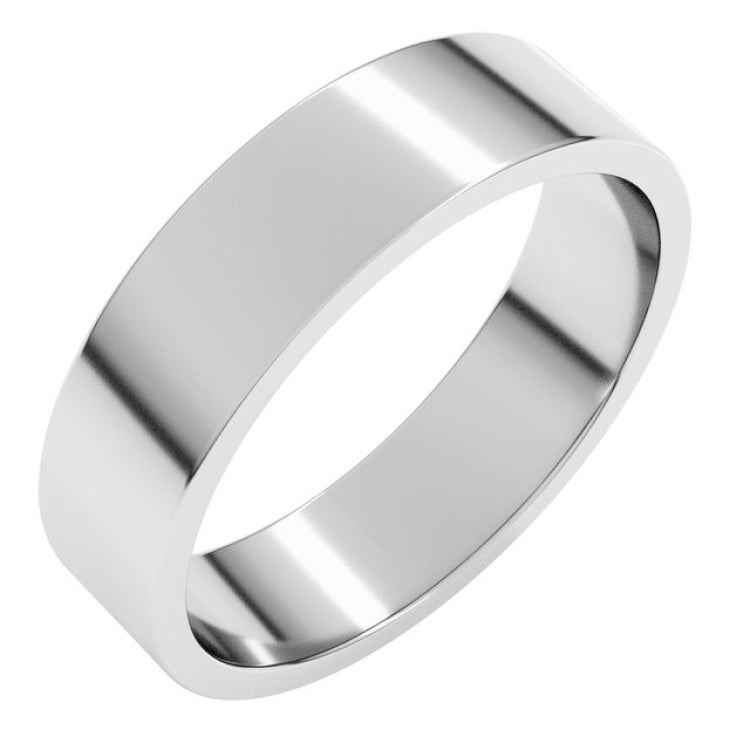14K White Gold 5 mm Flat Band Size 11