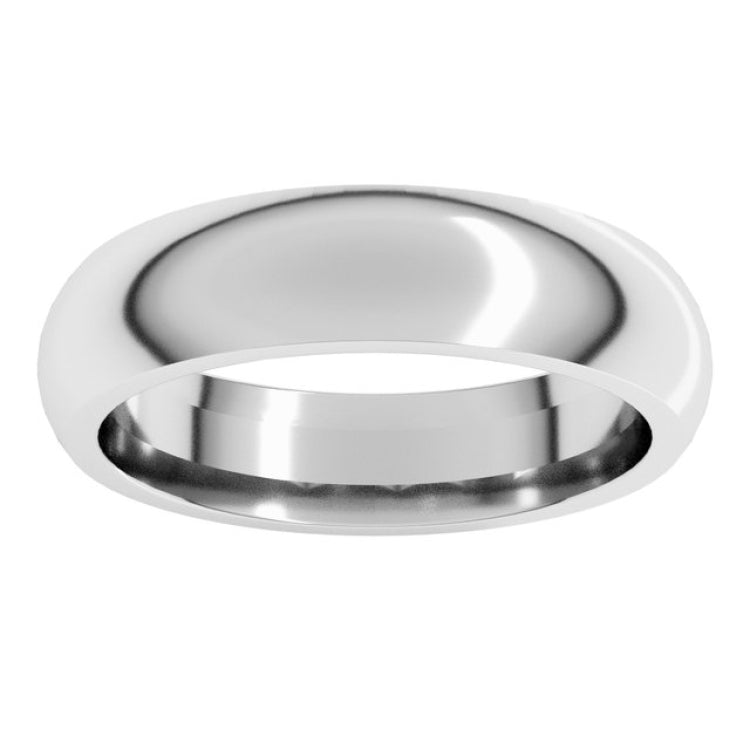 Continuum Sterling Silver 5 mm Comfort-Fit Half Round Band Size 10