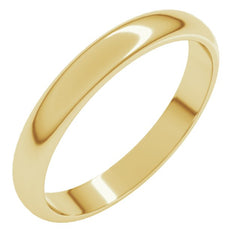18K Yellow Gold 3 mm Half Round Band Size 4
