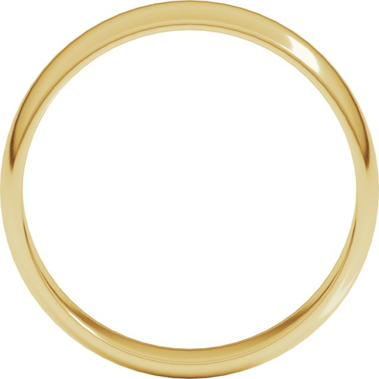 10K Yellow Gold 5 mm Lightweight Half Round Band Size 7.5