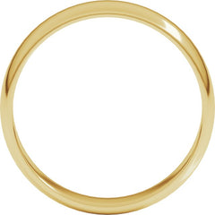 14K Yellow Gold 5 mm Lightweight Half Round Band Size 4.5
