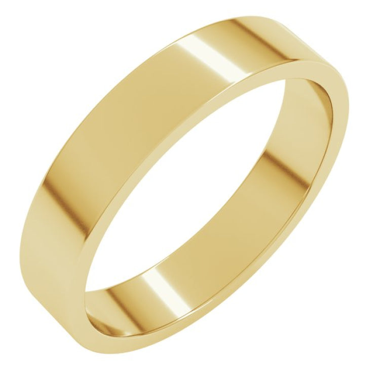 14K Yellow Gold 4 mm Flat Band Size 10.5
