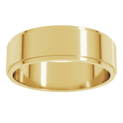 10K Yellow Gold 6 mm Stepped-Edge Flat Band Size 11