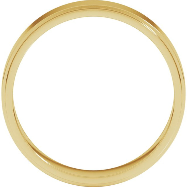 10K Yellow Gold 5 mm Stepped-Edge Flat Band Size 10