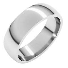 14K White Gold 6 mm Lightweight Comfort-Fit Half Round Band Size 12.5