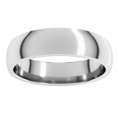 Platinum 5 mm Lightweight Comfort-Fit Half Round Band Size 8.5