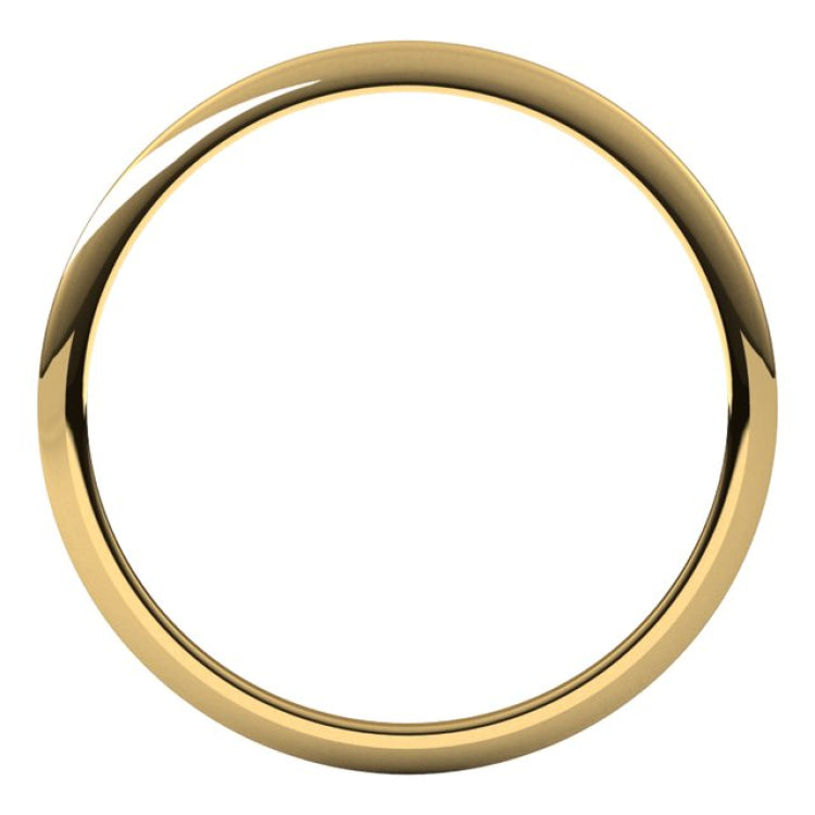 18K Yellow Gold 1 mm Half Round Band Size 7