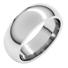 10K White Gold 7 mm Comfort-Fit Half Round Band Size 8.5