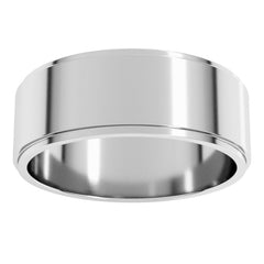 Platinum 7 mm Stepped-Edge Flat Band Size 10