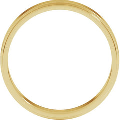 14K Yellow Gold 4 mm Stepped-Edge Flat Band Size 8