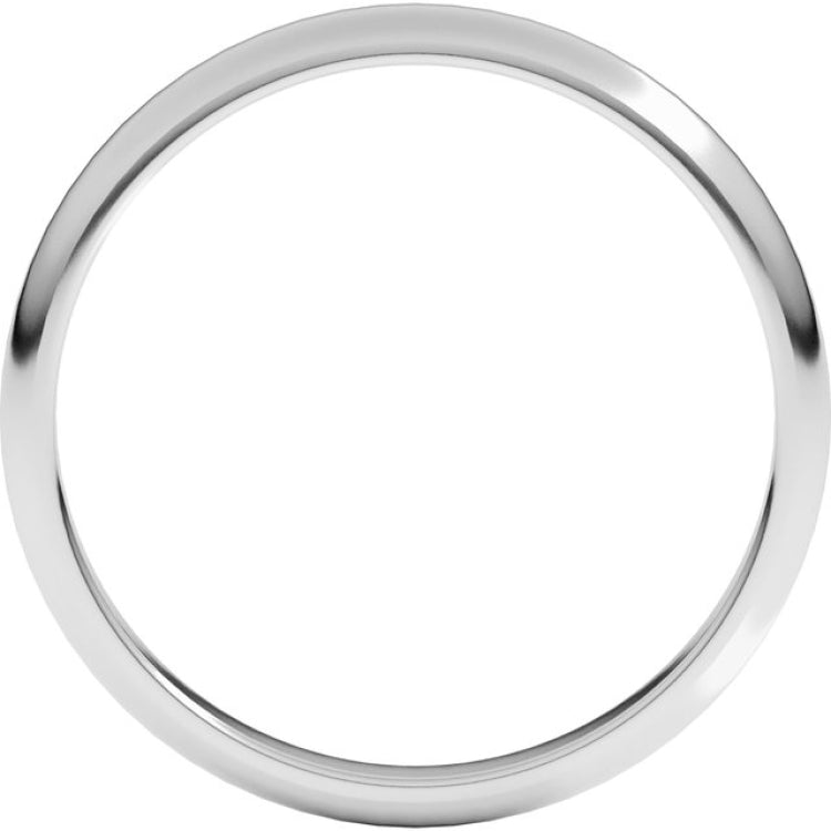 Sterling Silver 2.5 mm Half Round Band Size 8.5