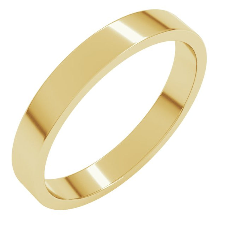 10K Yellow Gold 3 mm Flat Band Size 8.5