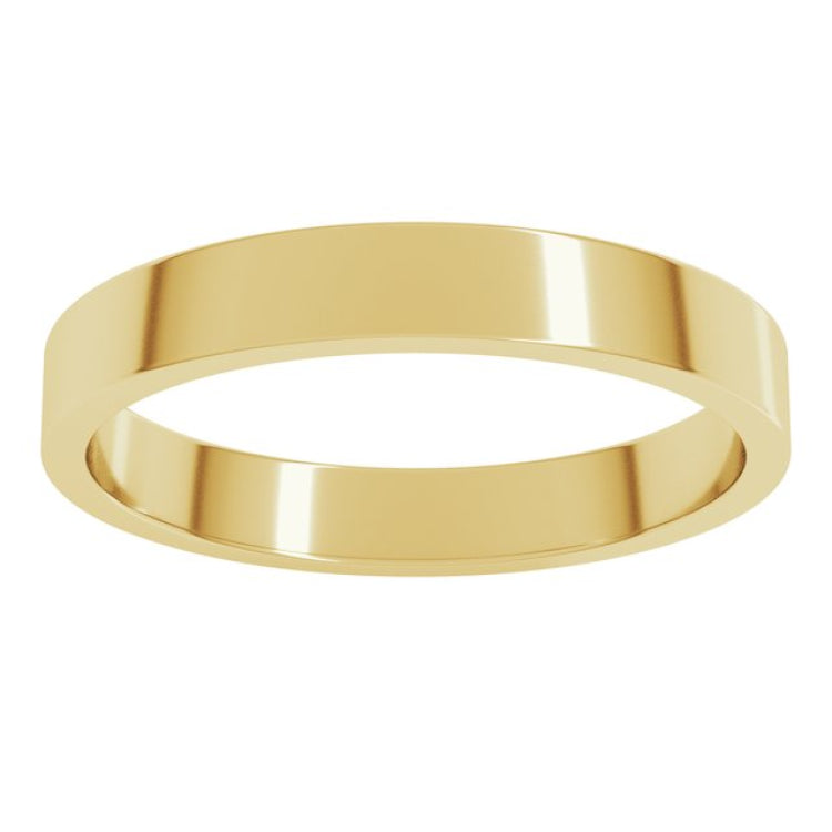 10K Yellow Gold 3 mm Flat Band Size 8.5