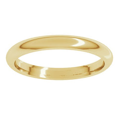 18K Yellow Gold 2.5 mm Comfort-Fit Half Round Band Size 6.5