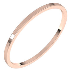 10K Rose Gold 1 mm Ultra-Lightweight Flat Band Size 5