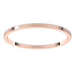 10K Rose Gold 1 mm Ultra-Lightweight Flat Band Size 5