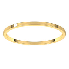 14K Yellow Gold 1 mm Ultra-Lightweight Flat Band Size 8