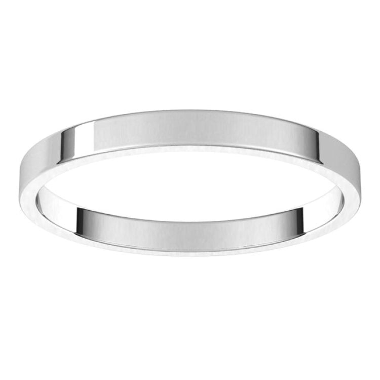 14K White Gold 2 mm Ultra-Lightweight Flat Band Size 9