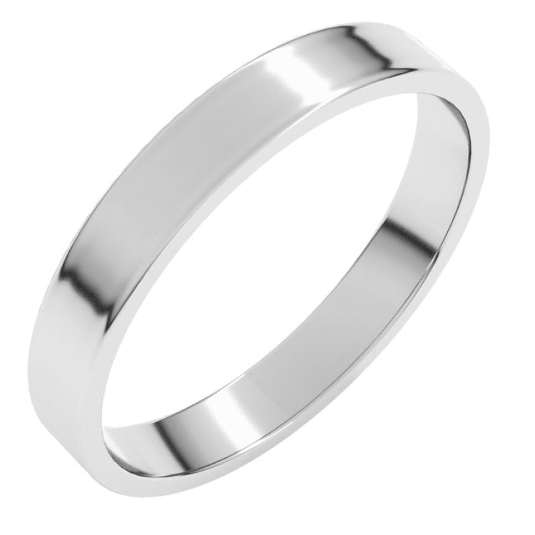 14K White Gold 3 mm Ultra-Lightweight Flat Band Size 7