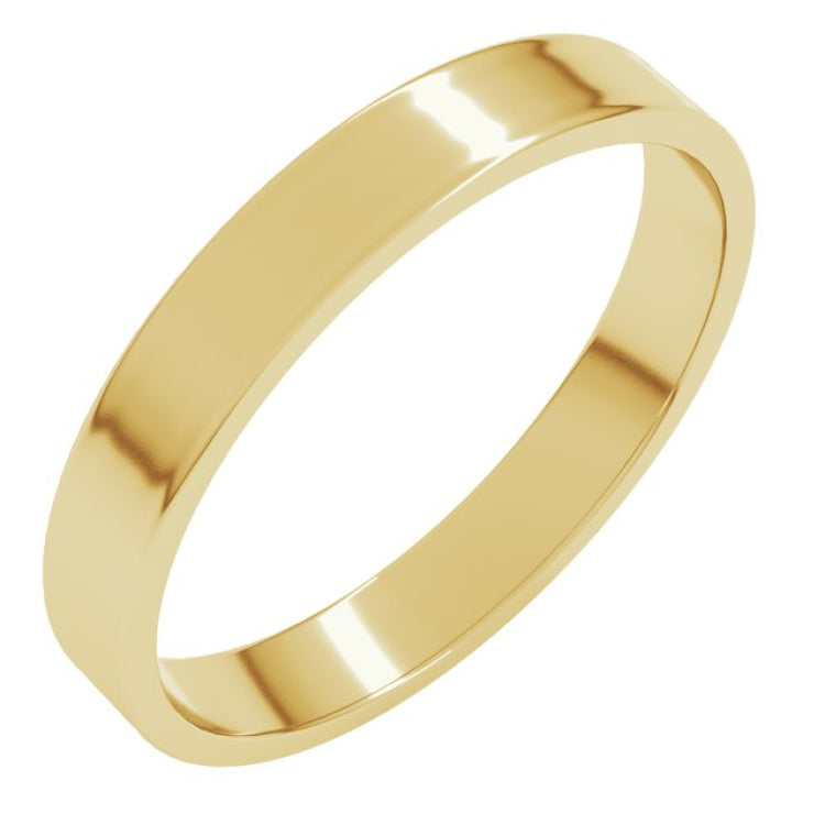 14K Yellow Gold 3 mm Ultra-Lightweight Flat Band Size 9