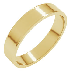 14K Yellow Gold 4 mm Ultra-Lightweight Flat Band Size 4.5