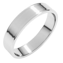 14K White Gold 4 mm Ultra-Lightweight Flat Band Size 6.5