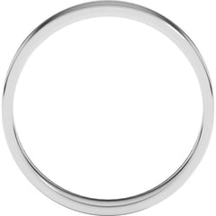 14K White Gold 4 mm Ultra-Lightweight Flat Band Size 6.5