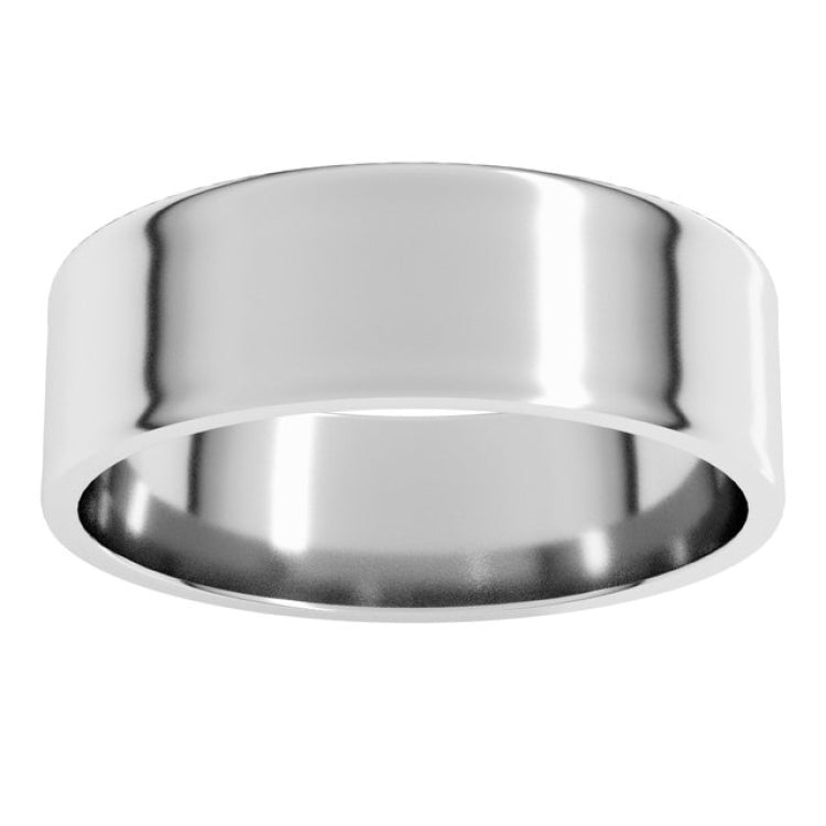 14K White Gold 6 mm Ultra-Lightweight Flat Band Size 9