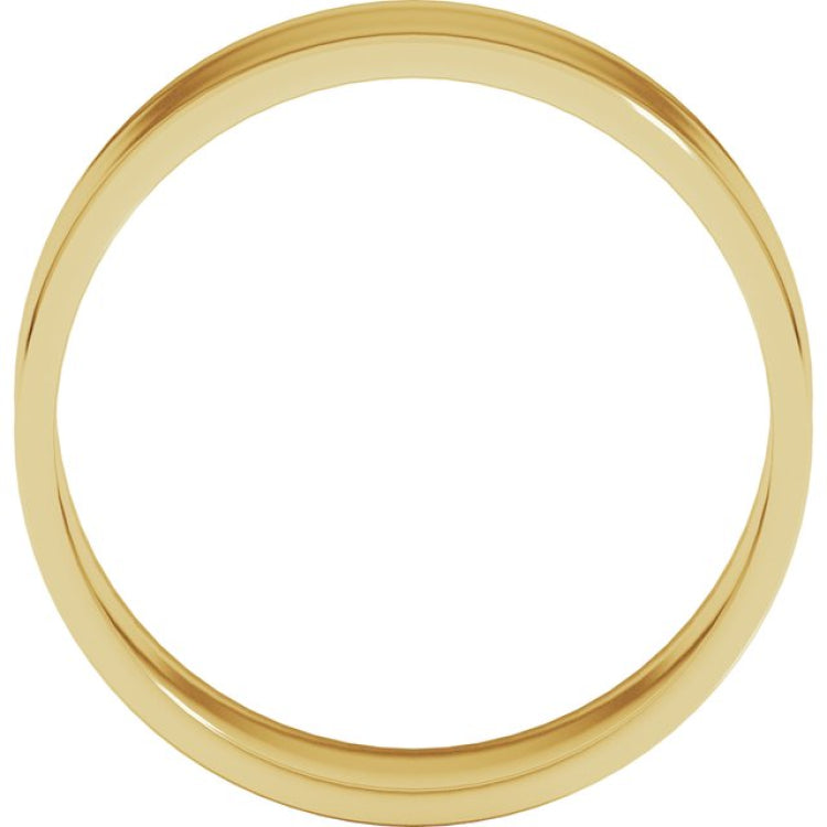 14K Yellow Gold 7 mm Ultra-Lightweight Flat Band Size 8