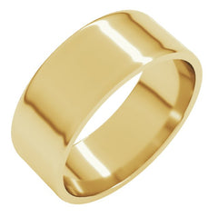 14K Yellow Gold 7 mm Ultra-Lightweight Flat Band Size 10.5