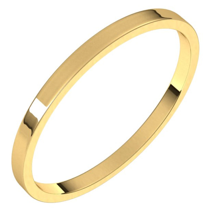 14K Yellow Gold 1.5 mm Ultra-Lightweight Flat Band Size 5