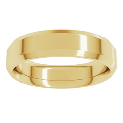14K Yellow Gold 5 mm Beveled-Edge Comfort-Fit Flat Band Size 6