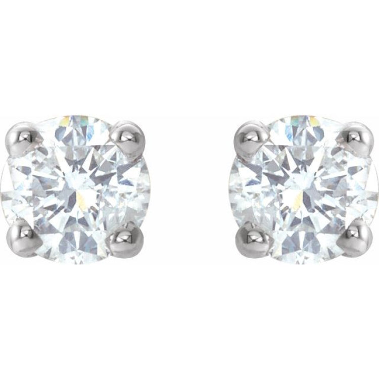 Sterling Silver 1/2 CTW Lab-Grown White Diamond Earrings