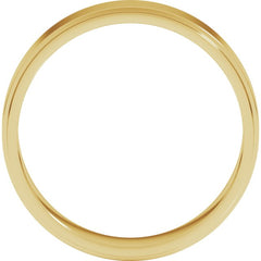 14K Yellow Gold 5 mm Stepped-Edge Flat Band Size 9.5