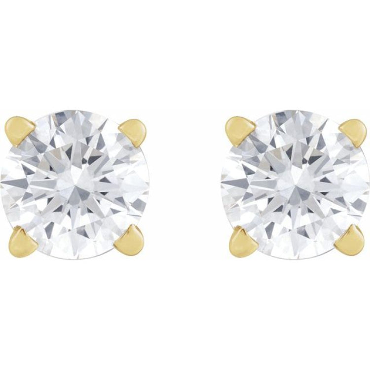 14K Yellow Gold 1/2 CT Lab-Grown White Diamond Earring