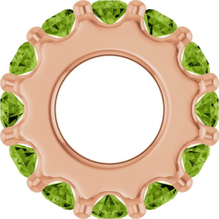 14K Rose Gold Natural Peridot Spacer Charm/Pendant