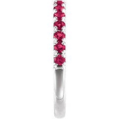 14K White Gold Natural Ruby Stackable Ring