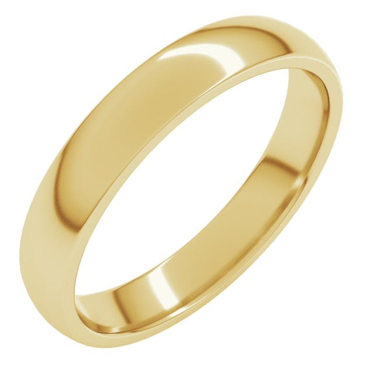 14K Yellow Gold 3.5 mm Lightweight Comfort-Fit Half Round Band Size 5