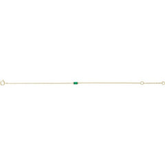 14K Yellow Gold Vermeil Lab-Grown Emerald 6 1/2-7 1/2" Bracelet