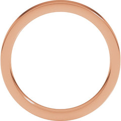 18K Rose Gold 3 mm Comfort-Fit Flat Band Size 5