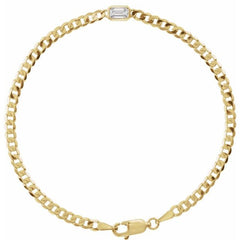 14K Yellow Gold Lab-Grown Diamond Link 7" Bracelet