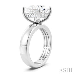 1/8 Ctw Princess Shape Round Cut Diamond Semi-Mount Engagement Ring in 14K White Gold