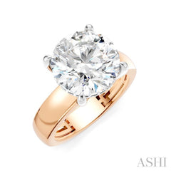 1/8 Ctw Round Shape Round Cut Diamond Semi-Mount Engagement Ring in 14K Rose and White Gold