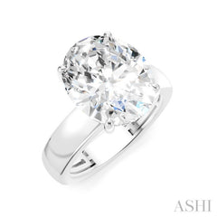 1/8 Ctw Oval Shape Round Cut Diamond Semi-Mount Engagement Ring in 14K White Gold