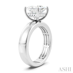 1/10 Ctw Princess Shape Round Cut Diamond Semi-Mount Engagement Ring in 14K White Gold