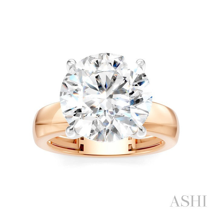1/8 Ctw Round Shape Round Cut Diamond Semi-Mount Engagement Ring in 14K Rose and White Gold
