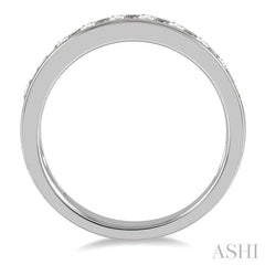 3/4 Ctw Channel Set 11 Stone Round Cut Diamond Wedding Band in 14K White Gold