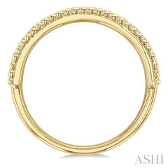 1/5 Ctw Ball Bead Designing Baguette Cut Diamond Fashion Band in 14K Yellow Gold
